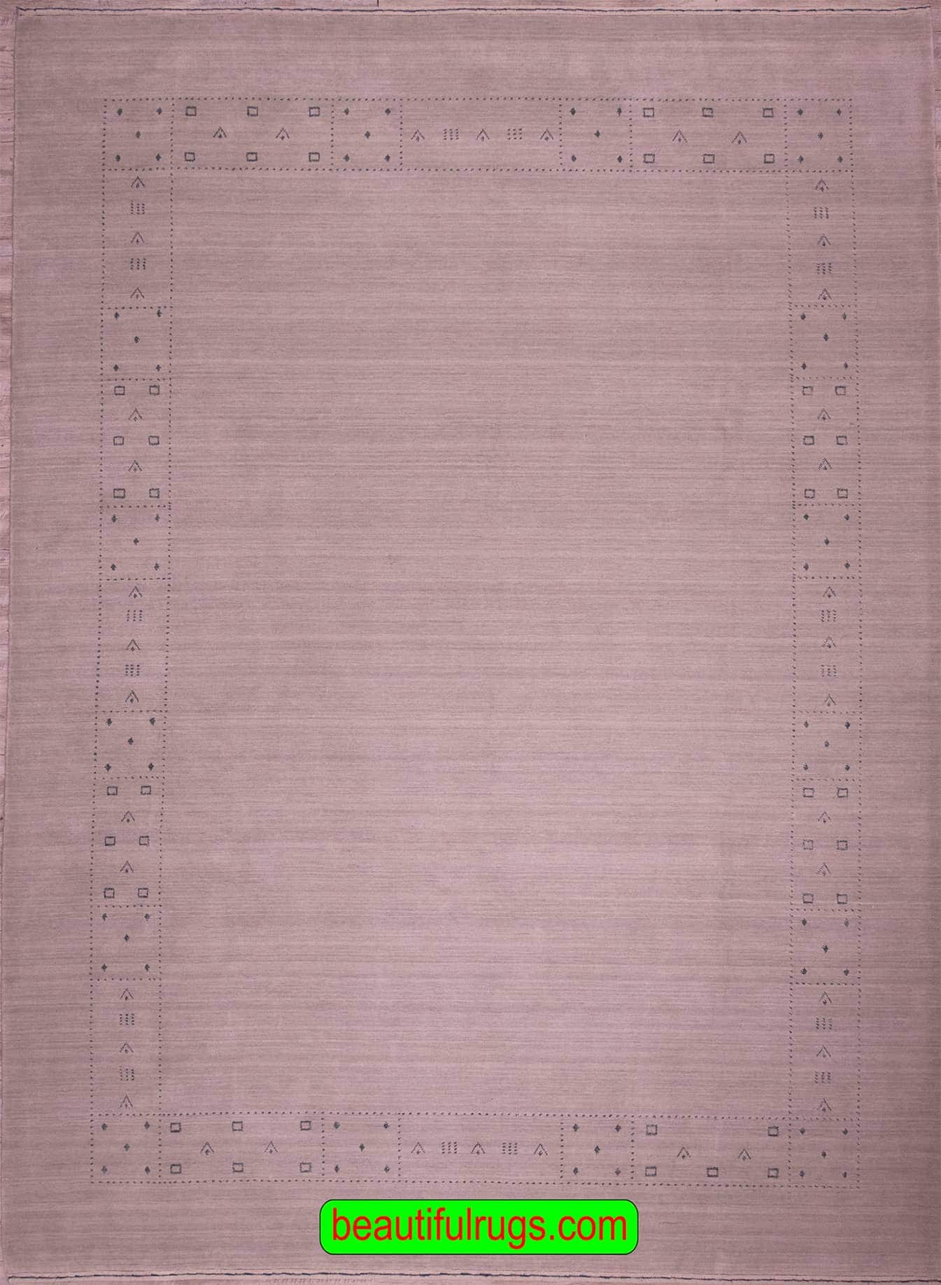 Contemporary Indian Gabbeh Rug in beige color. Size 9.1x12.2