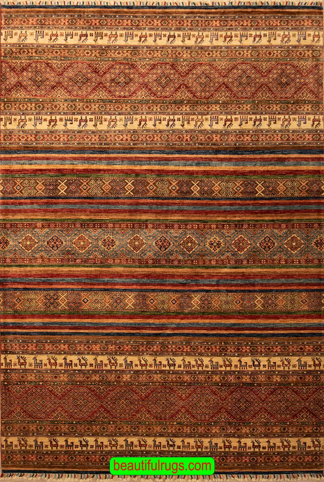 7226- Handmade Oriental Rug, Traditional Khotan Design Rug, Living Room Rug
