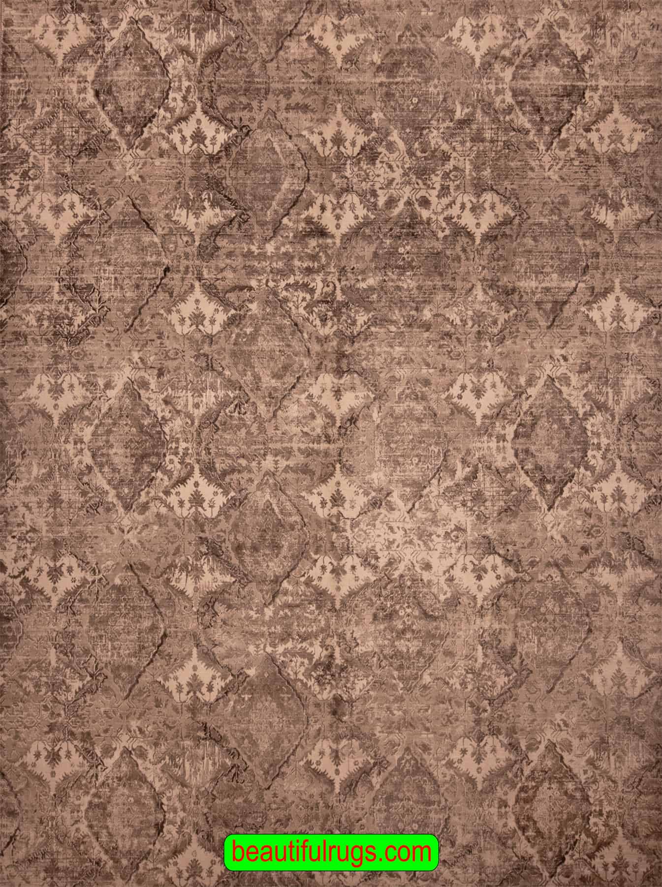 Hand Loomed Interior Designer Rug, Earth Tone Color Contemporary Rug