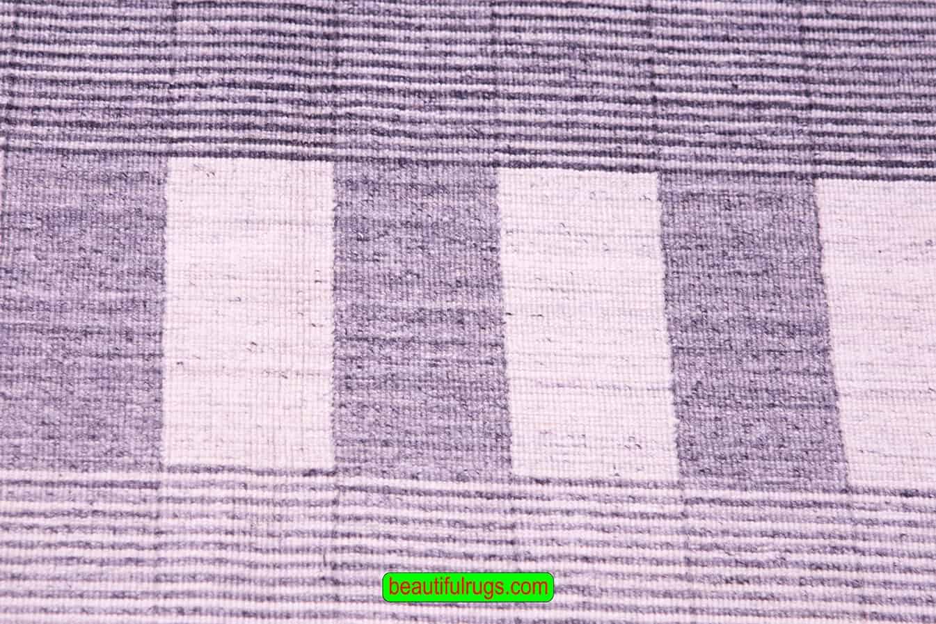 7351- Kilim Rug, Gray Color Kilim with Stripes