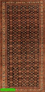 Vintage Persian rug, odd size antique Persian rug, allover design Persian Veramin rug