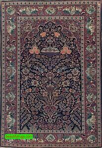 Antique Persian Rug, Arch Design Handmade Persian Kashan Rug