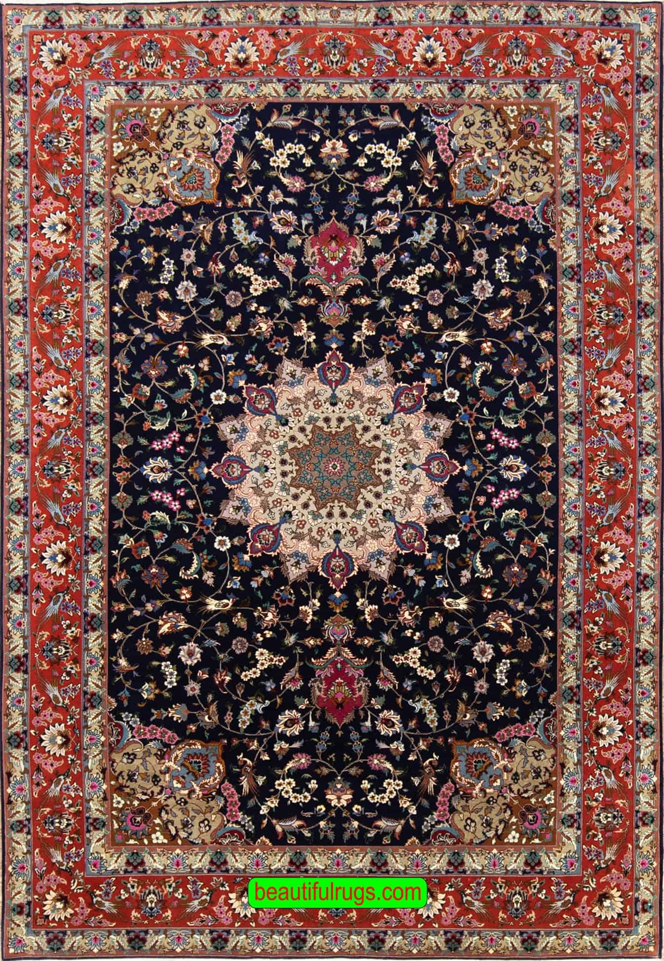 Persian Tabriz type of rug, made of wool and silk. Size 6.9x10