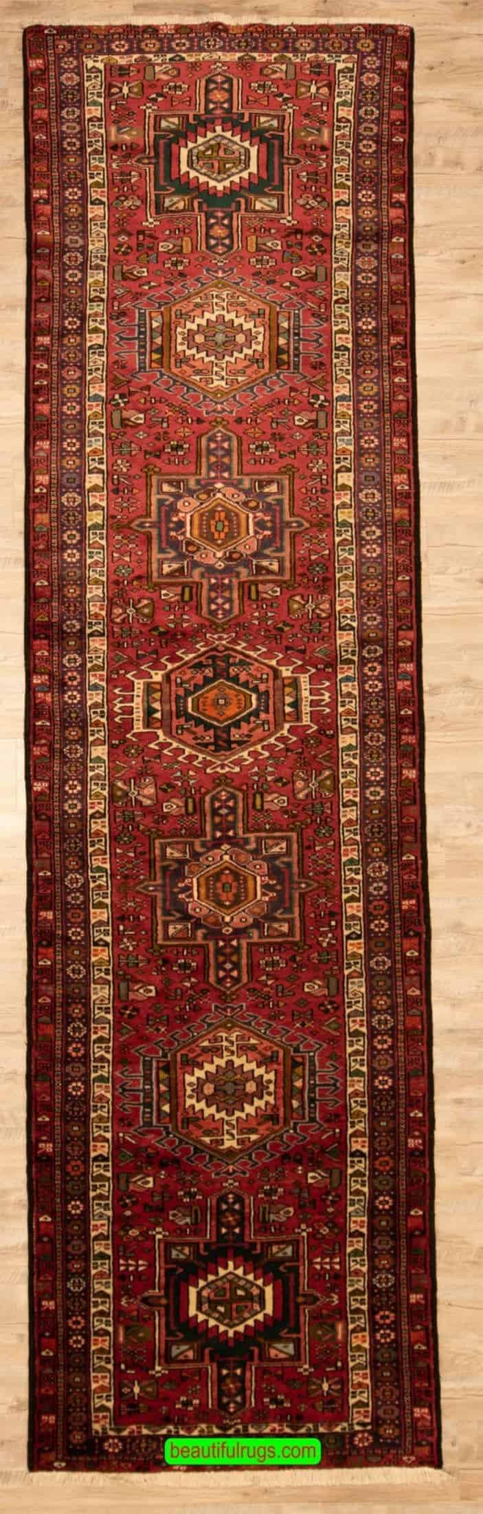 2250- Hand Knotted Persian Karajeh Rug, Traditional Hallway Runner Rug. Size 3.7x13.