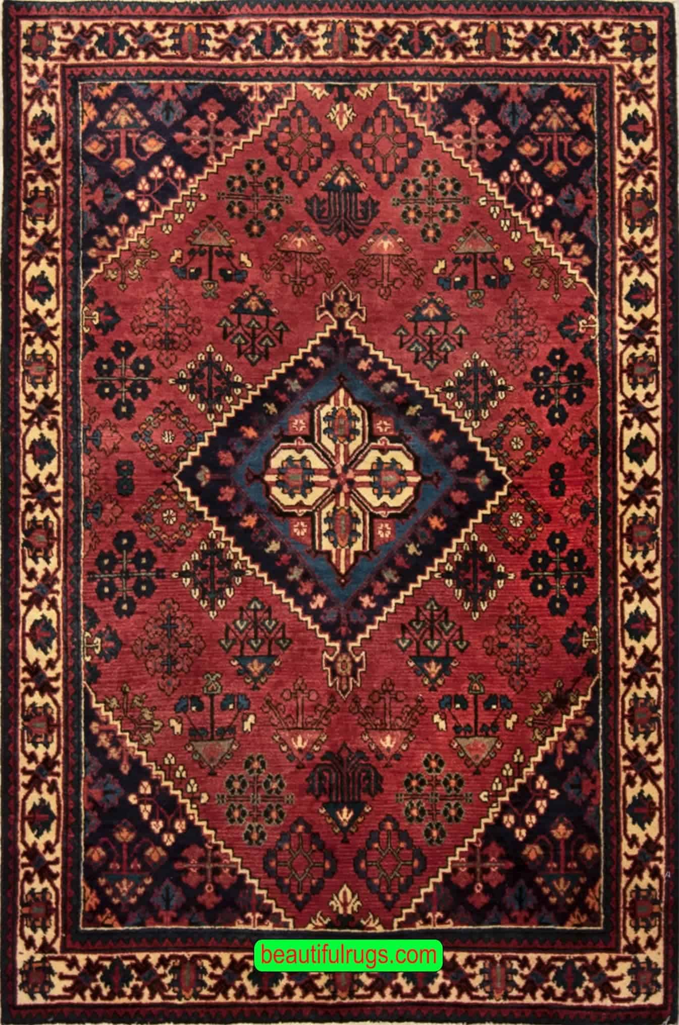 2234- Persian Rug, Joshegan Rug, Hand Knotted Persian Joshegan Rug. Size 3.7x5.5.