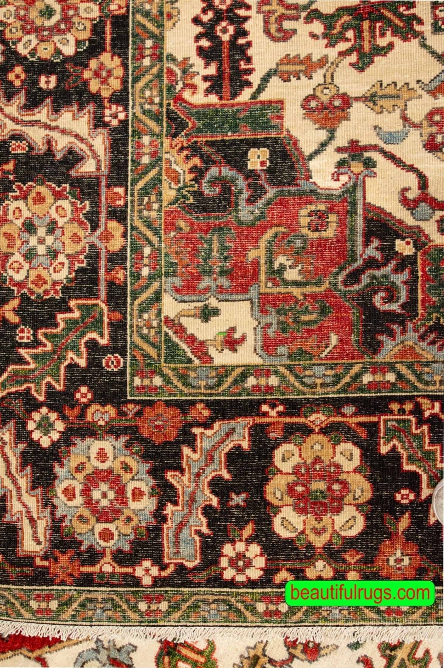7206- 8x10 wool rug, handmade oriental rug, Persian Heriz style rug in terracotta color crafted in Pakistan. Backside image