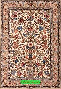 Rose and nightingale rug is what makes rugs beautiful, handmade Persian Isfahan rug in ivory color. 