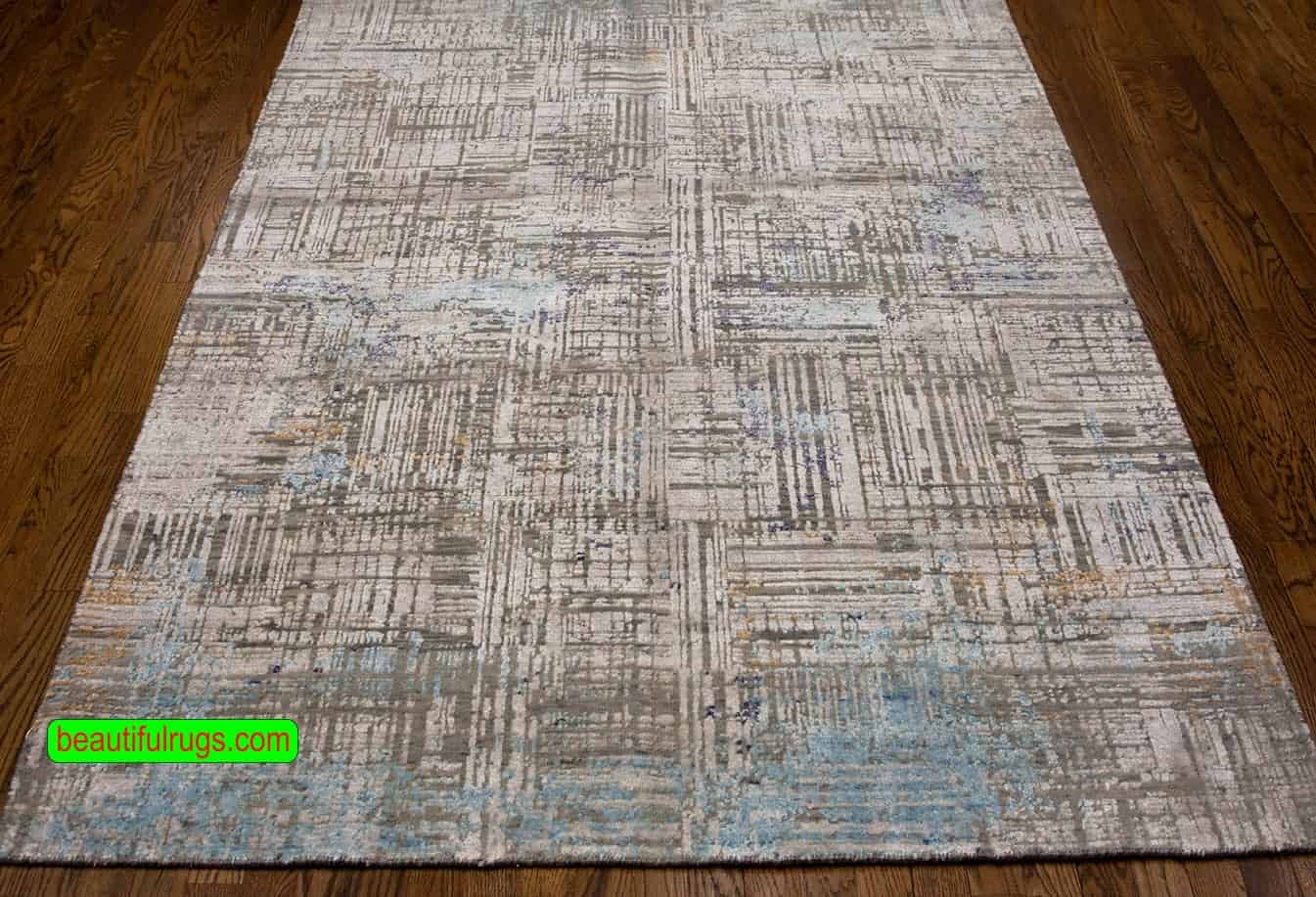7469- Handmade modern rug from India in decorative colors. Size 4.10x6.10   
