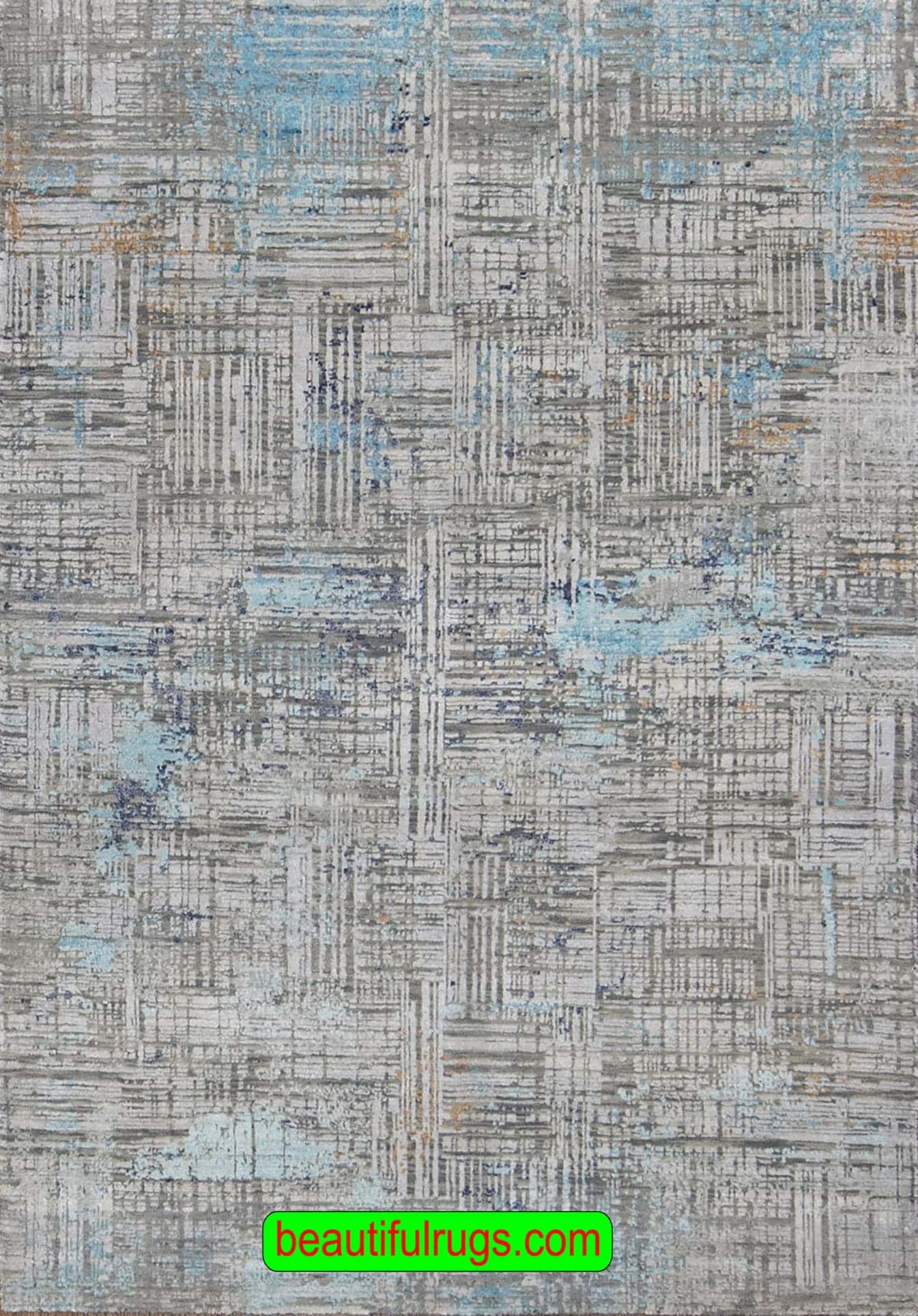 7469- Handmade modern rug from India in decorative colors. Size 4.10x6.10   