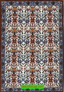 Kork wool and silk rugs, hand knotted Persian Isfahan kork wool and silk rug in beige color.
