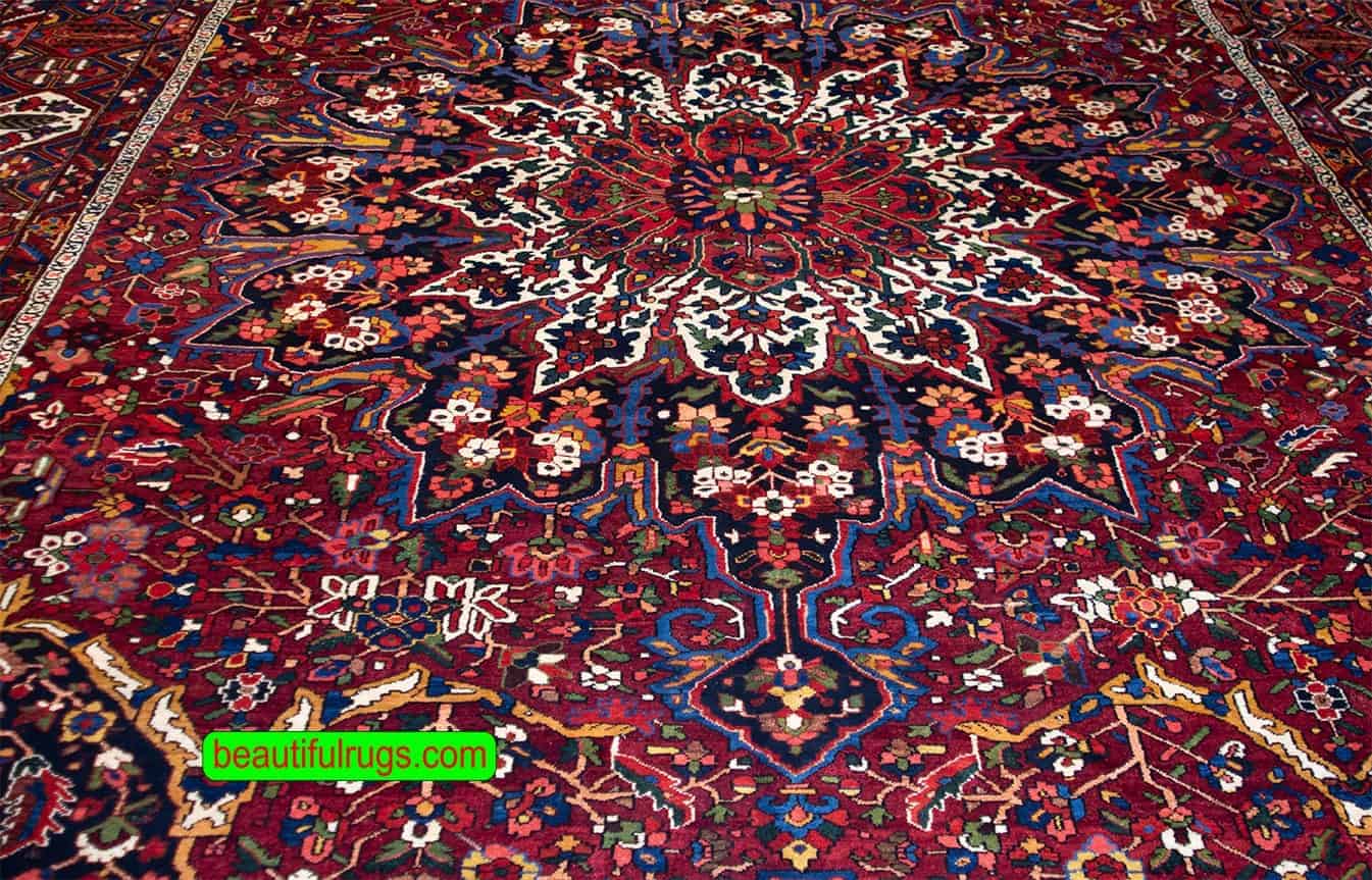 Rug 2567- 12x17 Rug. Beautiful Vintage Persian Bakhtiari Rug, Hand Knotted Wool Persian Rug. 