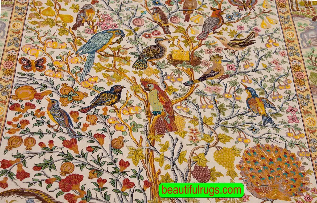 ペルシャ 手織り 絨毯 ( Tabriz Tree Of Life ) Small Rug | Small Persian Rug For Bedroom | Chicago Rug Store