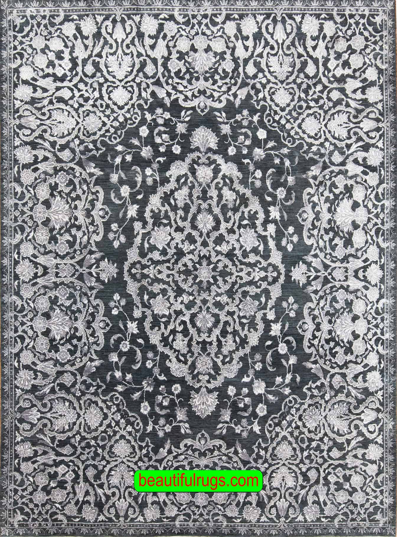 7427- Modern rug for modern living room in gray and silver colors. Size 8.1x10.3.