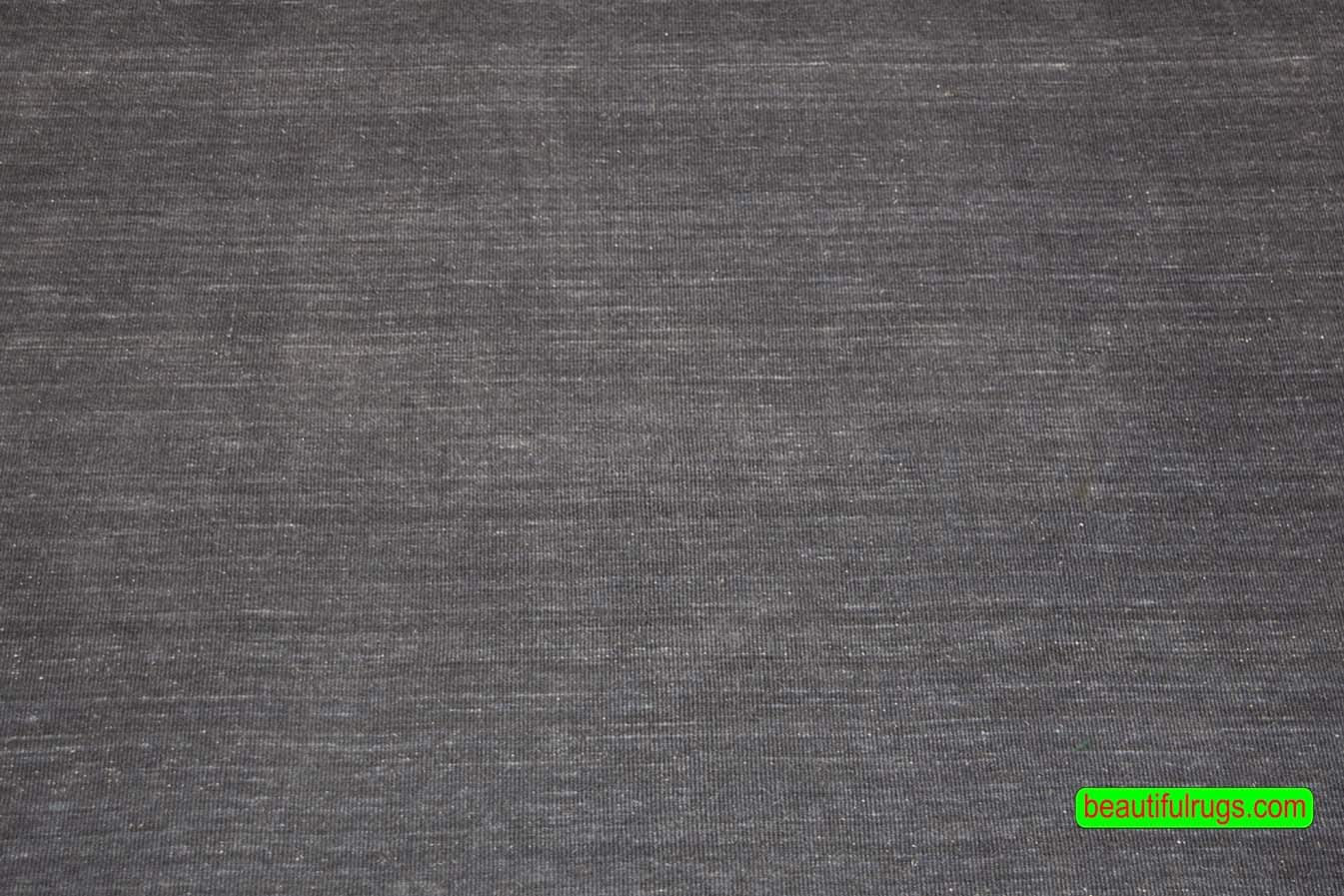 7462- Hand loomed black and white rug made of wool in Gabbeh style. Size 8.2x9.10. Backside image.