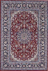 Vegetable dye rugs, Authentic hand knotted floral Persian Isfahan rug made of kork wool and silk. Size 4.9x7.
