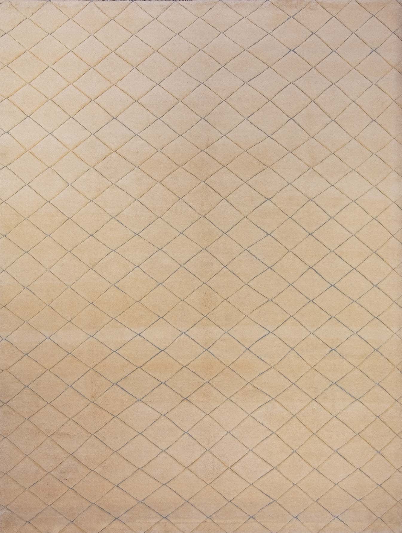 Area rugs for bedroom. Soft and fluffy Moroccan style wool area rug in beige color. Size 9.1x11.10.