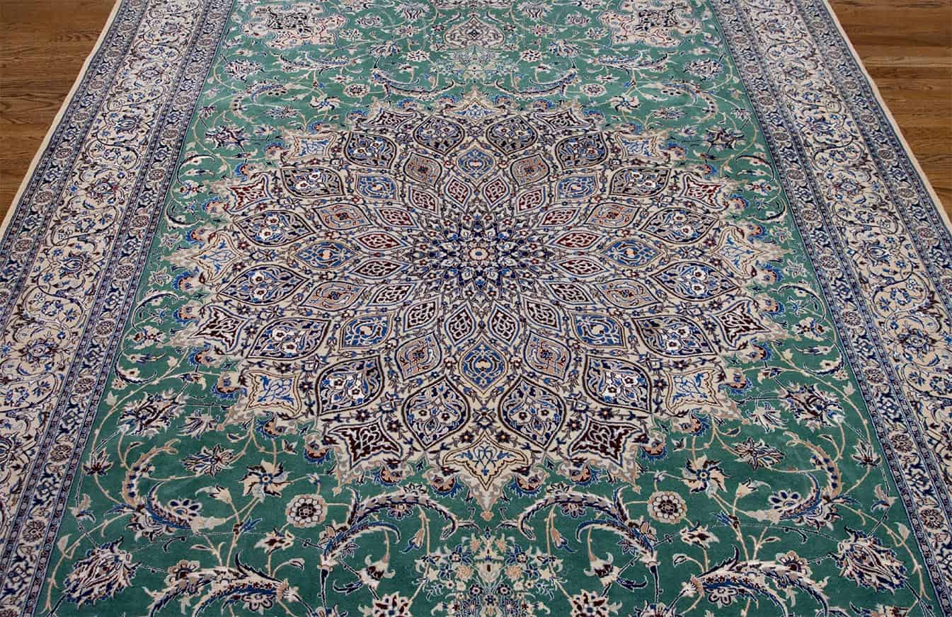 5401- Persian Nain rug. Exquisite hand knotted wool and silk Persian Nain Habibian rug with 625 KPSI. Rug size 6.9x10.