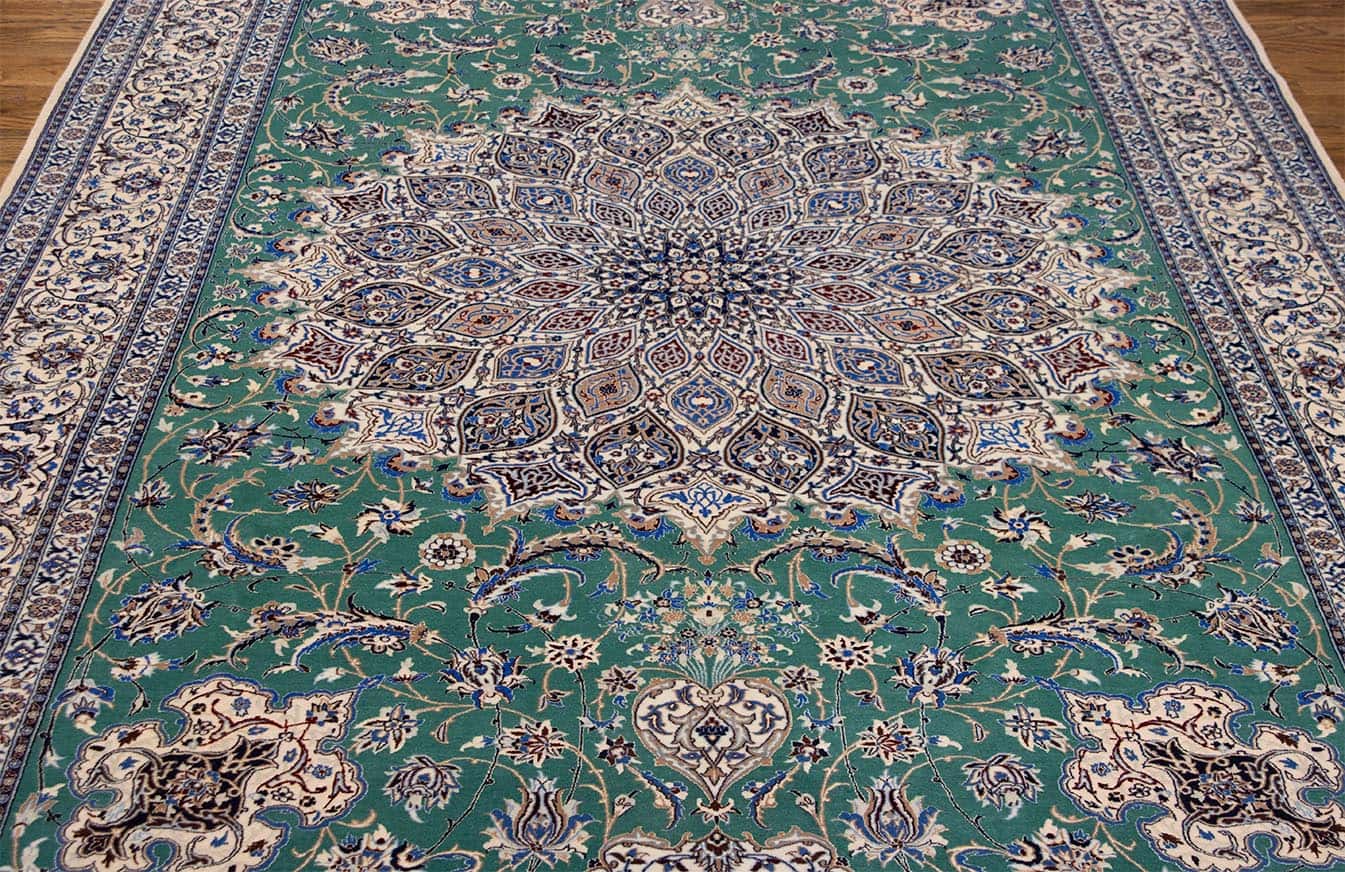 5401- Persian Nain rug. Exquisite hand knotted wool and silk Persian Nain Habibian rug with 625 KPSI. Rug size 6.9x10.