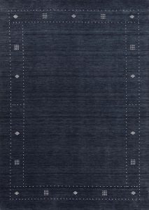 Black rug in contemporary Gabbeh style made in India. Size 6.2x9.2.