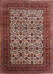 9x12 rug. Handmade Antique Persian Kashan rug, floral allover design in beige color.