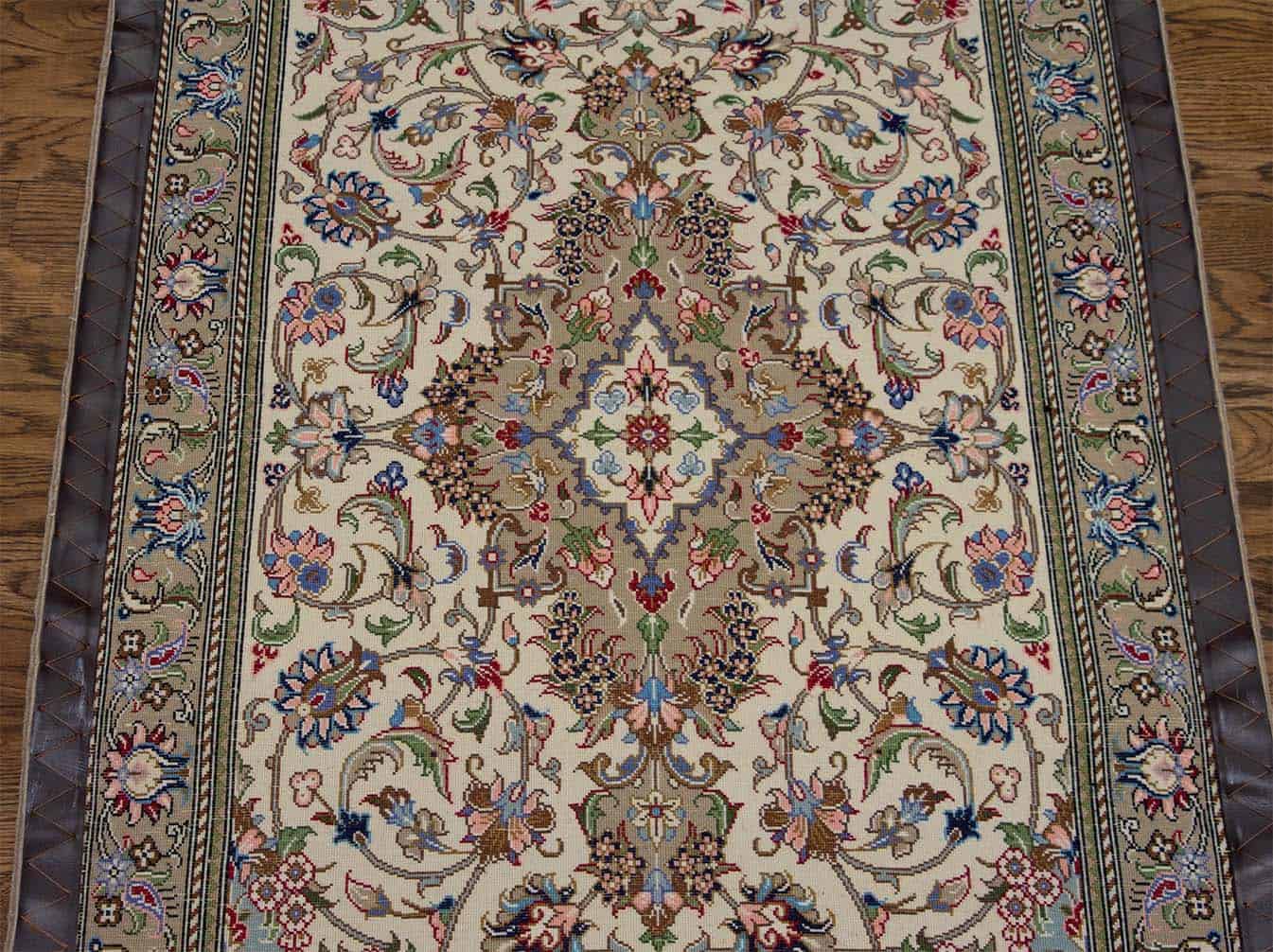 Persian runner rug. Hand knotted 10 ft runner rug made of kork wool in beige color. Size 2.9x10.4.