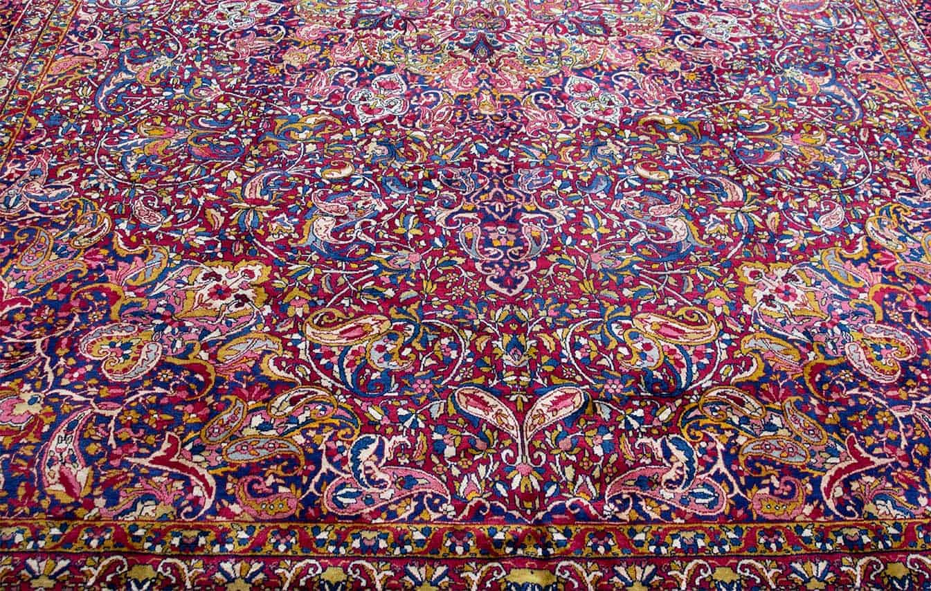 2766- Antique Rug, Antique Persian Yazd Rug, Handmade Traditional Rug. Size 10.3x15. 