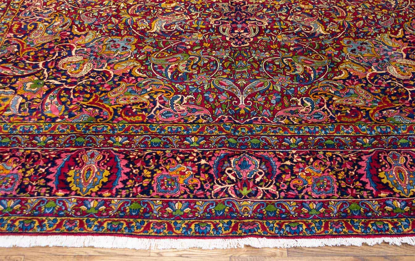 2766- Antique Rug, Antique Persian Yazd Rug, Handmade Traditional Rug. Size 10.3x15. 