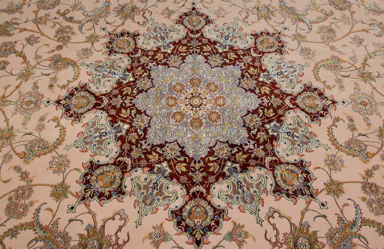 1165- Luxury Fine Persian Rug. A magnificent hand knotted large size authentic Persian Isfahan rug made of kork wool and silk with gorgeous color combination. Size 11.9x17.