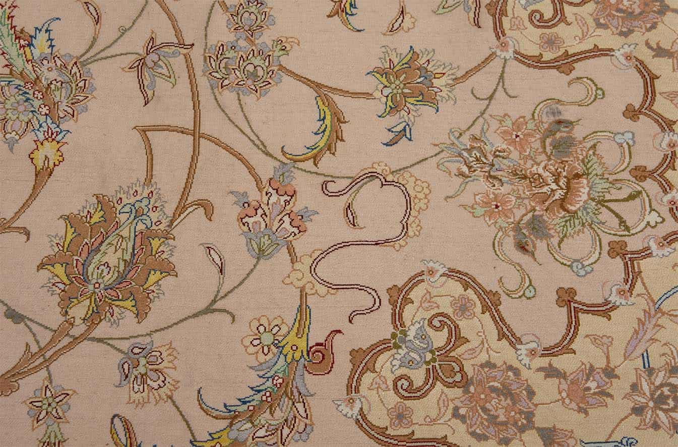 1165- Luxury Fine Persian Rug. A magnificent hand knotted large size authentic Persian Isfahan rug made of kork wool and silk with gorgeous color combination. Size 11.9x17. Backside image.