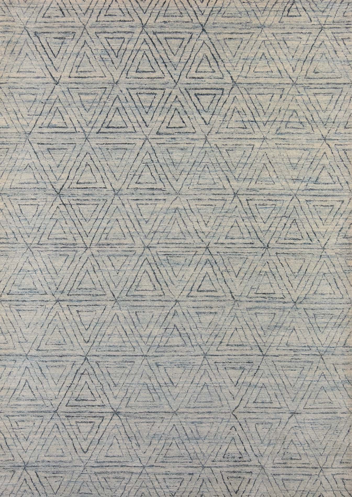 5x7 rug in our rug store, handmade wool modern rug in green blue color.
