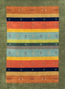 Decorative 5x7 rug multicolor modern rug made of wool.