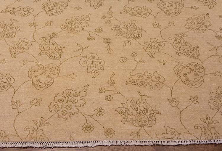 6 by 9 rugs, handmade floral contemporary rug in beige and light brown colors.
