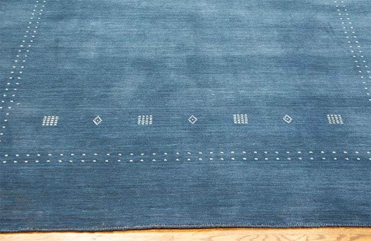 Blue area rug made of wool, modern 6x9 Indian rug.