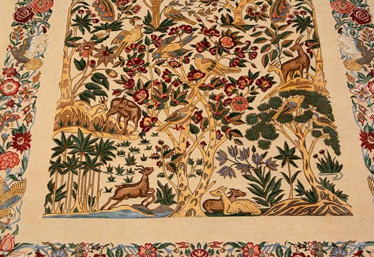 1249- 4x7 Qum Persian rug, handmade Persian Qum rug the artwork of Iran made to perfection.