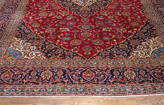 Rug 2201- traditional red area rug, 9x13 red Persian area rug in traditional floral Kashan style made from 100% wool.