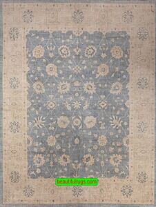 Vintage look rug in gray blue color made in Pakistan. Size 9x11.10.