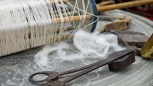 Image showing equipments to spin silk