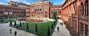 Image of the outside of Victoria and Albert Museum in London.