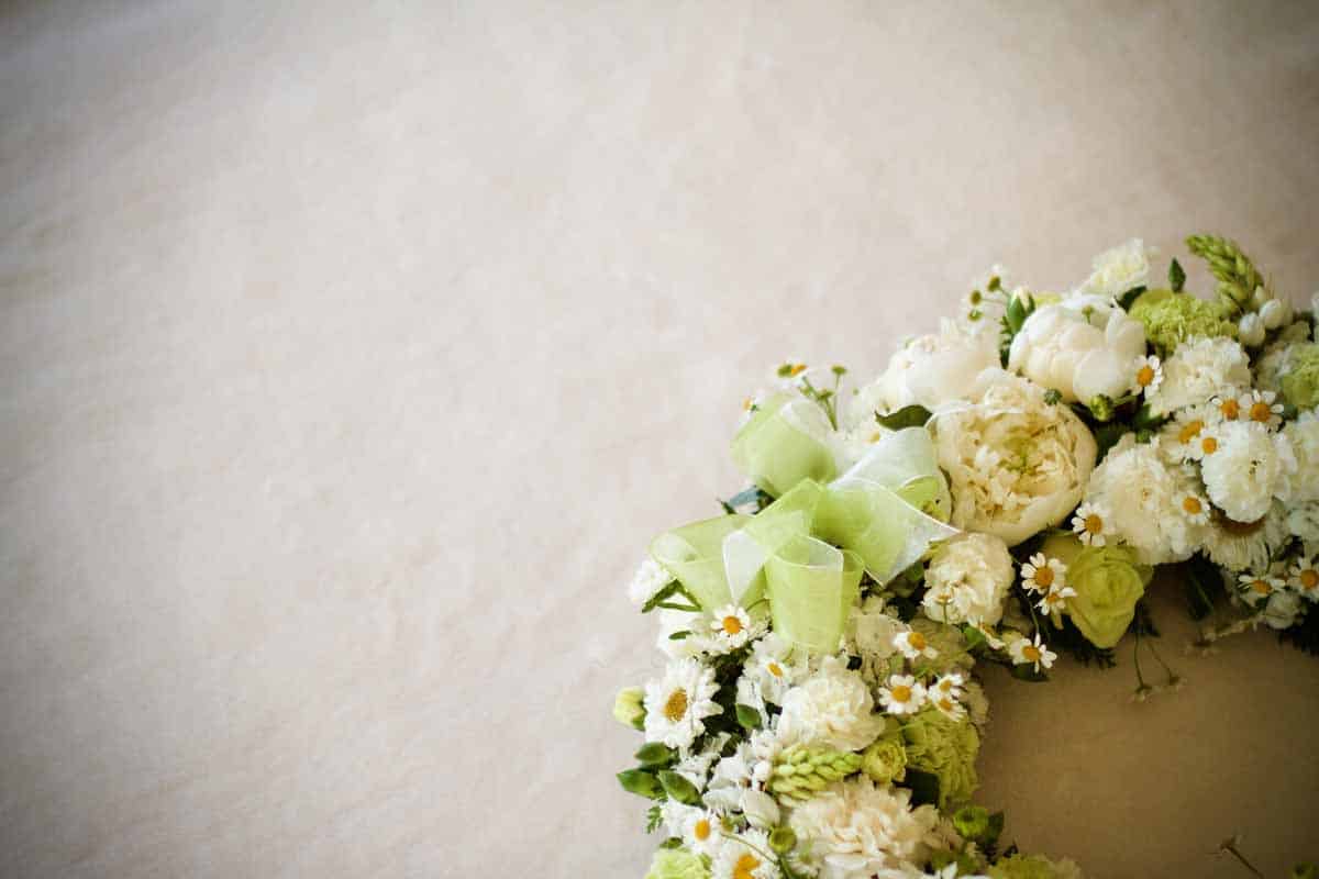 Classic White & Green Sympathy Wreath - Image 4