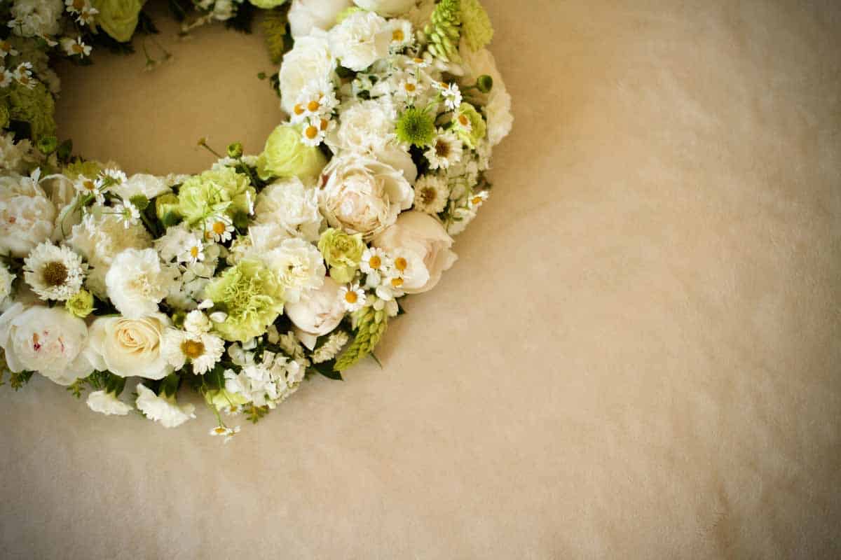Classic White & Green Sympathy Wreath - Image 5