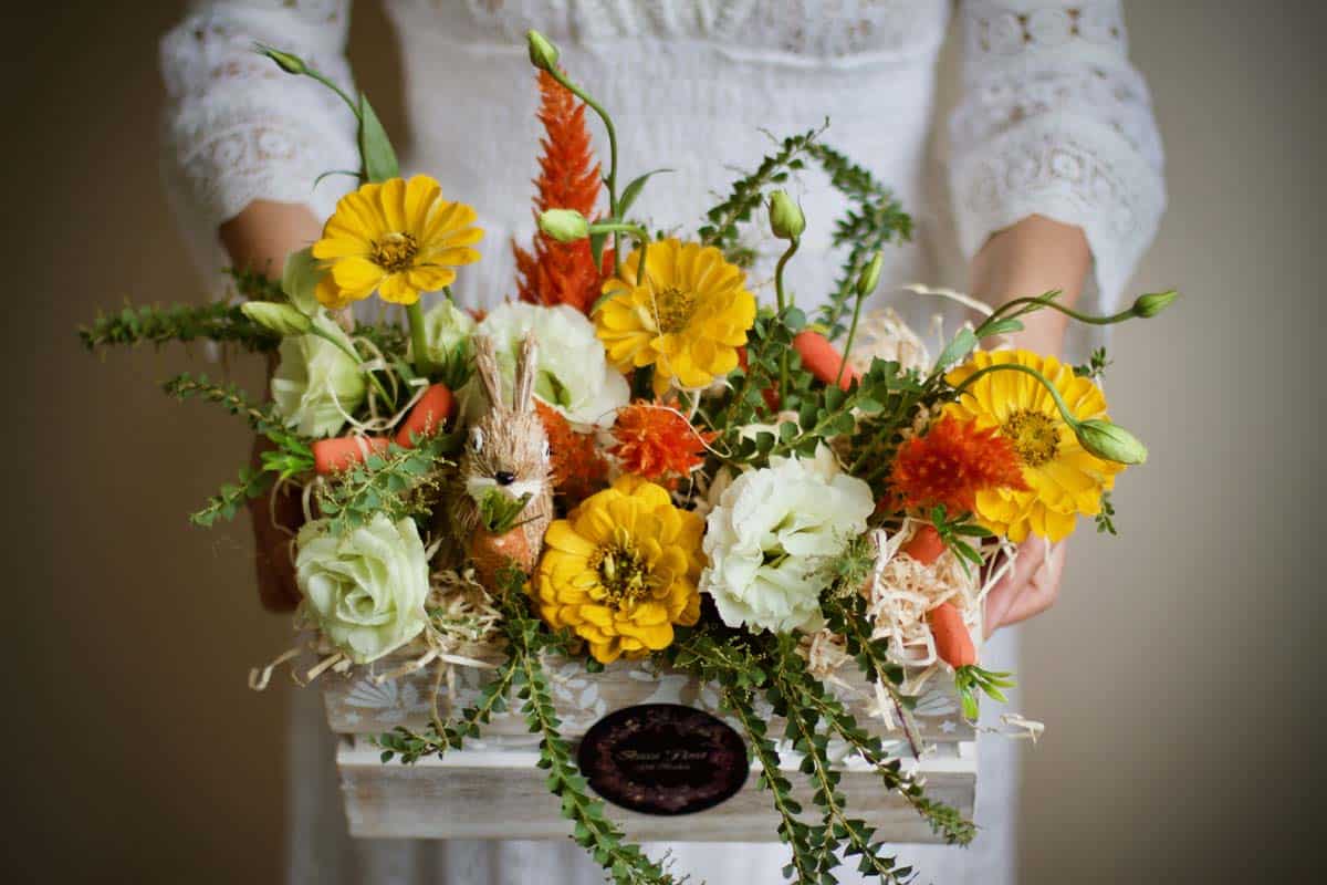 Easter Bunny Flower Basket