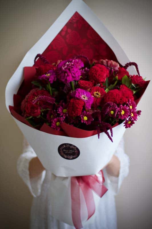 Red & Ruby Tone Bouquet - Image 3