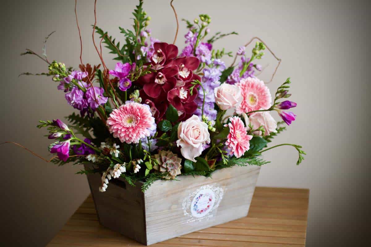 Pastel Flower Basket Arrangement - Image 2