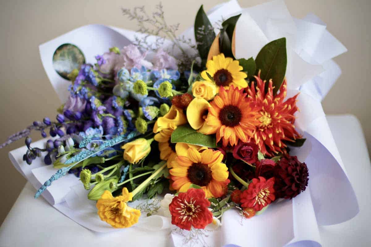 Colourful Rainbow Flower Bouquet - Image 4