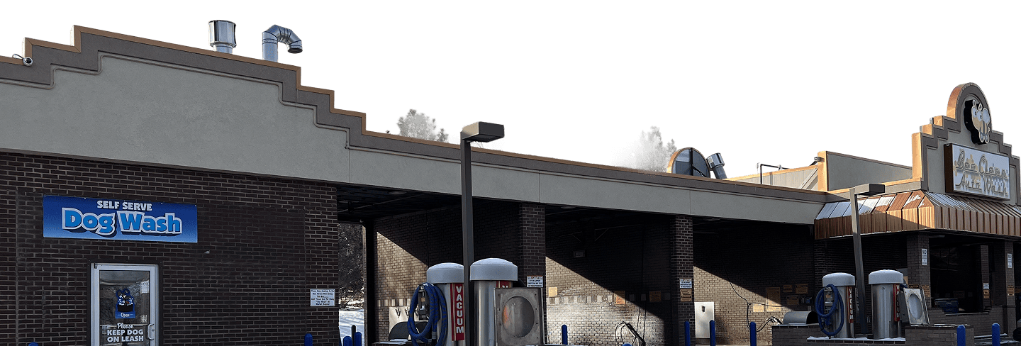 Self-serve dog wash station at Bee Clean Auto Wash for pet grooming and cleaning services.