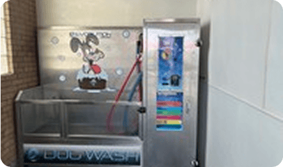 Automatic car wash machine at Bee Clean Car Wash in Orlando, Florida.