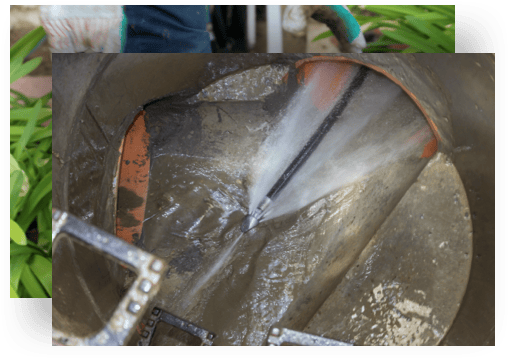 Water jet cutting machine in action for precise material cutting.