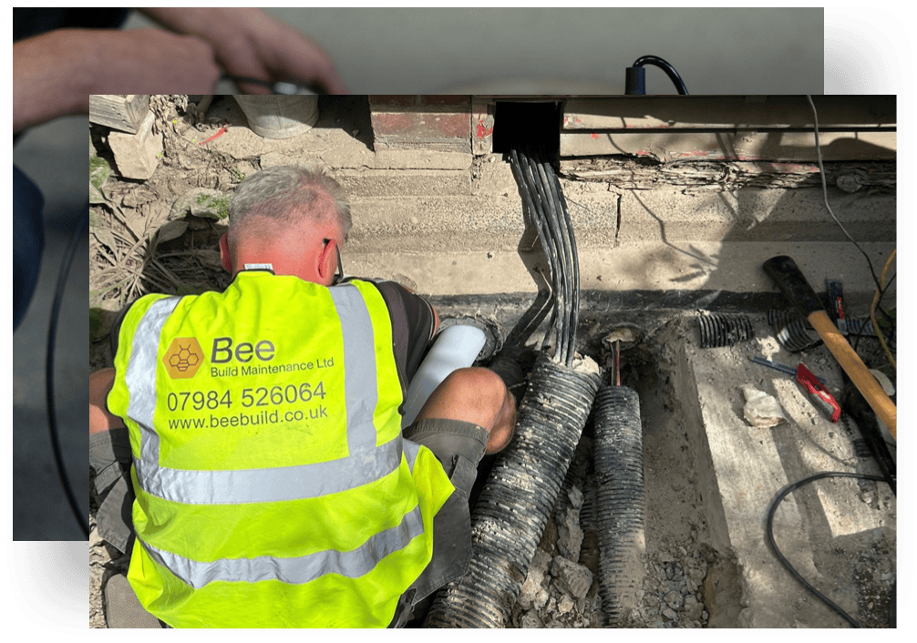 Bee Maintenance Employee fixing pipe work