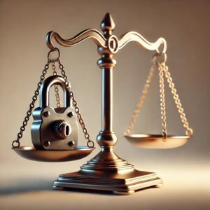 Balanced scales with a piggy bank symbolizing estate and trust legal issues.