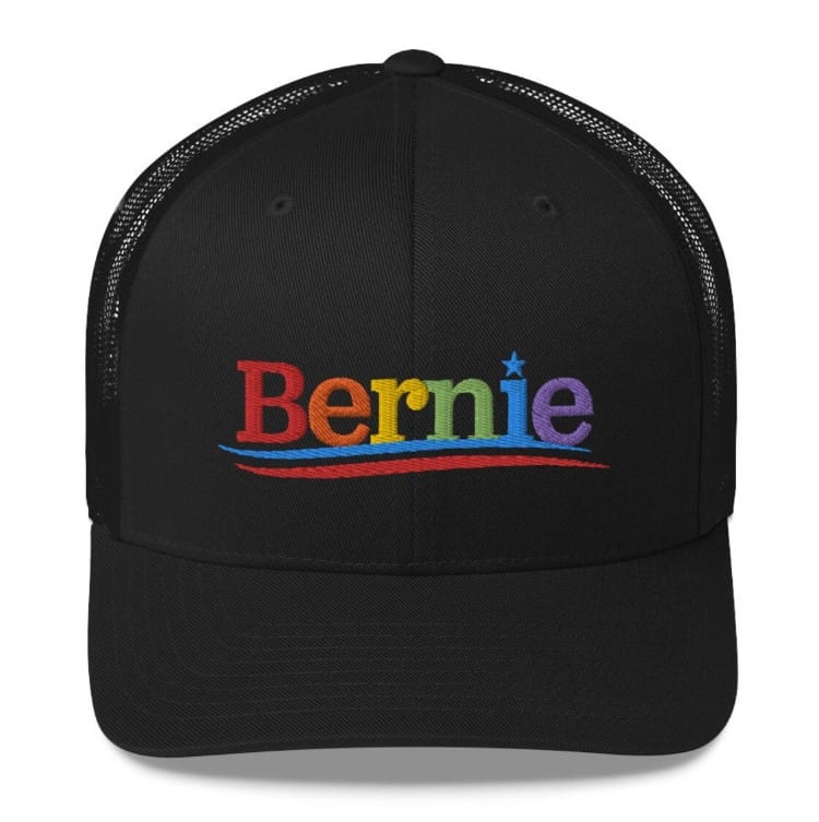 Bernie Gay Pride Rainbow Embroidered Trucker Cap